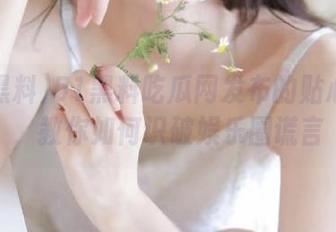 51黑料吃瓜网发布的贴心指南，教你如何识破娱乐圈谎言